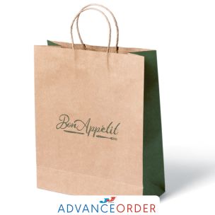 JJ "Bon Appetit" Large Brown Paper Carrier Bags with Twisted Handle 1x100