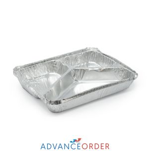 3 Compartment Foil Containers (Lid Ref CON180) 1x400