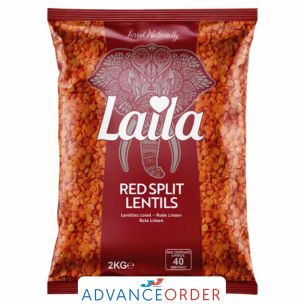 Laila Red Split Lentils (Pillow Pack) 1x2Kg