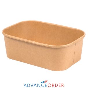 750ml Kraft Rectangular Food Container  (Lid Ref CON222) 1x300