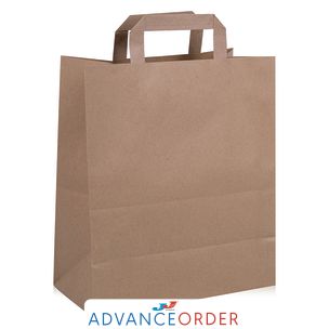 Large Brown Paper Carrier Bags with Flat Handles 1x250