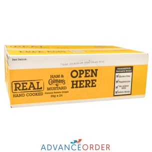 Real Handcooked Crisps Ham & English Mustard-24x35g