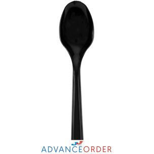 Black Premium Reusable Heavy-Weight Spoon 10x100