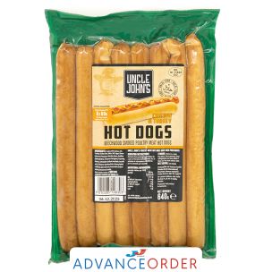 Uncle Johns Halal Chicken and Turkey Hot Dogs 8x80g