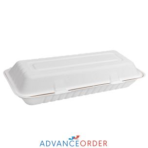 JJ 13"x6" White Bagasse Fish & Chip Box (334x152x74mm) 1x200