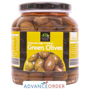 Field Favourites Cracked Green Olives Kalamata Style 100-120 1x1.7kg