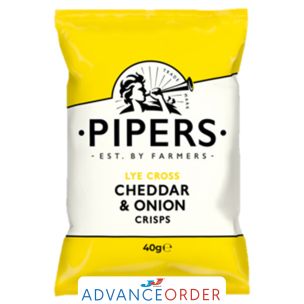 Pipers Lye Cross Cheddar & Onion Crisps 24x40g