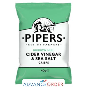 Pipers Burrow Hill Cider Vinegar & Sea Salt Crisps 24x40g