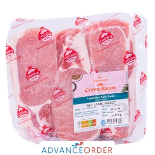 Crown Unsmoked Back Bacon (Red Label) 1x2.27kg