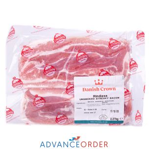 Crown Unsmoked Rindless Streaky Bacon 1x2.27kg