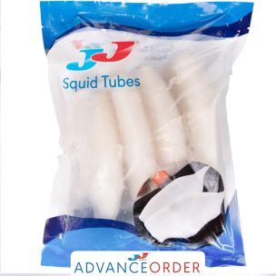 JJ IQF Cleaned Squid Tubes U5 30%Glaze 1x1kg