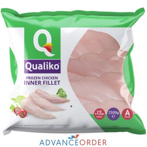 IQF Halal Raw Chicken Breast Mini/Inner Fillets-1x2.5kg