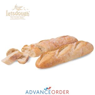 Letsdough Stone Oven Part Baked Sourdough Plain Demi Baguette 26x140g