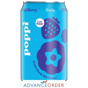poppi Wild Berry Sparkling Soda Cans 24x330ml
