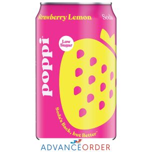 poppi Strawberry Lemon Sparkling Soda Cans 24x330ml