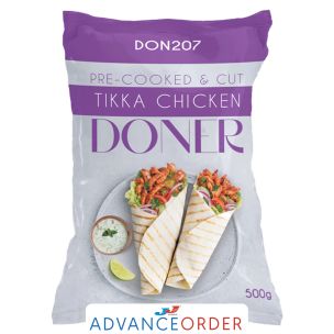 JJ Halal Pre-Cooked & Cut Chicken Tikka Doner 1x500g
