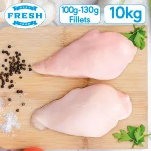 Fresh Halal Chicken Breast Fillets(Calibrated)-(100-130g)-2x5kg