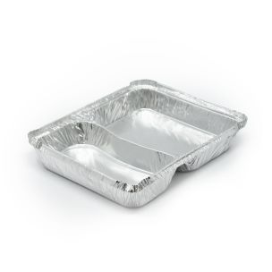 2 Compartment Foil Containers (Lid Ref CON180) 1x400