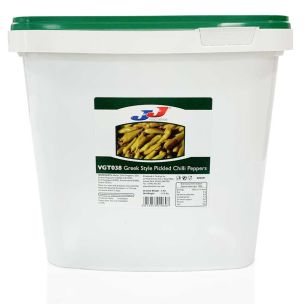 JJ Greek Style Pickled Chilli Peppers (Tursu) 1x12.5kg