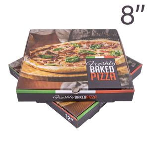 8" Freshly Baked Premium Full Colour Pizza Boxes-1x80