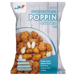 JJ Halal Whole Muscle Southern Fried Poppin Chicken-1x1kg