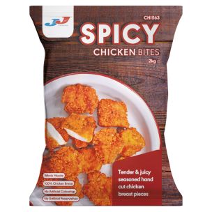 JJ Halal Whole Muscle Spicy Chicken Bites-1x2kg