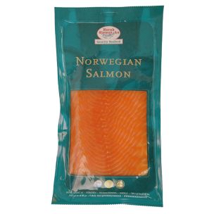 Frozen Norwegian SLBL marinated Salmon Pre Sliced 1x500g
