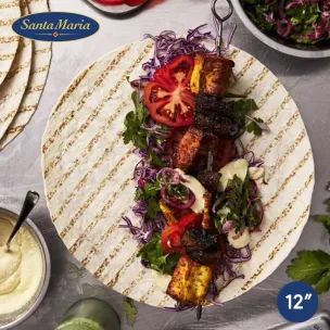 Santa Maria 12" Ambient Grill Mark Flour Tortilla Wraps 10x10