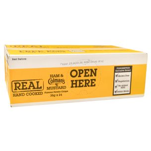 Real Handcooked Crisps Ham & English Mustard-24x35g