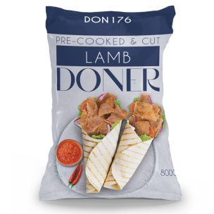 JJ Halal Pre-Cooked & Cut Lamb Doner Kebab (Bag) 1x800g