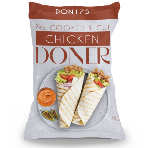 JJ Halal Pre-Cooked & Cut Chicken Doner Kebab (Bag) 1x1kg