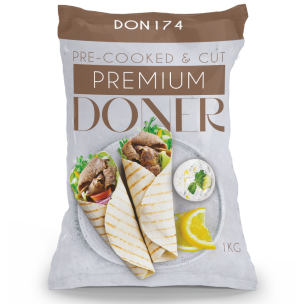 JJ Premium Halal Pre-Cooked & Cut Doner Kebab (Bag) 1x1kg