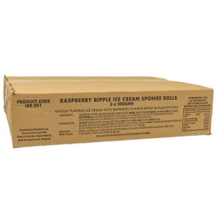 Cool Delight Vanilla & Raspberry Ripple Ice Cream Sponge Roll 3x500g
