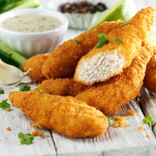 Rosie & Jim Gluten Free Raw Breaded Chicken Goujons 35-45g 1x1kg