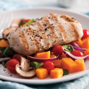 Gluten Free Fully Cooked Red Tractor Chicken Breast Flattened Fillet (50g)-1x5kg