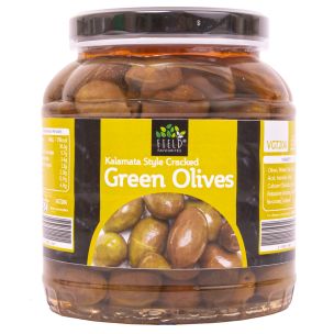 Field Favourites Cracked Green Olives (Kalamata Style) (100-120) 1x1.7kg