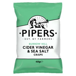 Pipers Burrow Hill Cider Vinegar & Sea Salt Crisps 24x40g