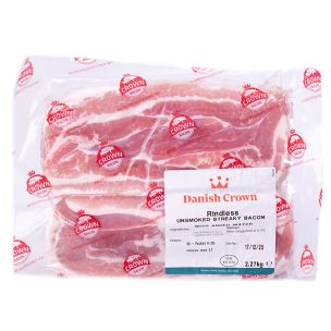 Crown Unsmoked Rindless Streaky Bacon 1x2.27kg