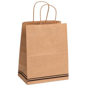 Premium Medium Brown Paper Carrier Bags with Twisted Handles 1x100