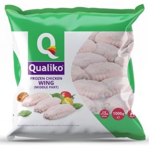 Qualiko IQF Halal Raw Chicken Mid Wings-4x2.5kg