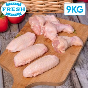 JJ Fresh Halal Mixed Prime and Mid Wings 2x4.5kg