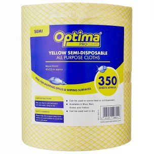 Optima Multi Purpose Cloth On A Roll Yellow 1x1