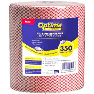 Optima Multi Purpose Cloth On A Roll Red 1x1