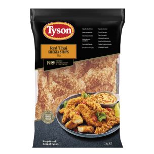Tyson Halal Whole Muscle Red Thai Chicken Strips 1x1kg