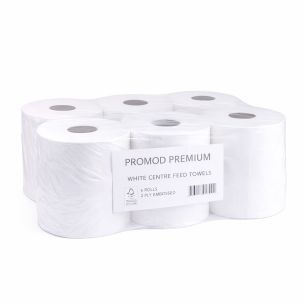 Promod 2ply Centrefeed White Rolls 18.7cmx150m 1x6