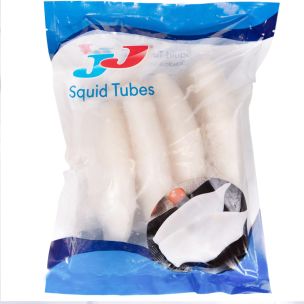 JJ IQF Cleaned Squid Tubes U5 30%Glaze 1x1kg