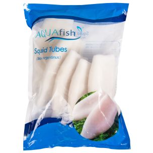 Aquafish IQF Cleaned U5 Squid Tubes 30% Glaze 1x1kg