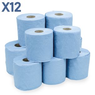 2 Ply Centrefeed Blue Rolls 15.7cmx70m 1x12