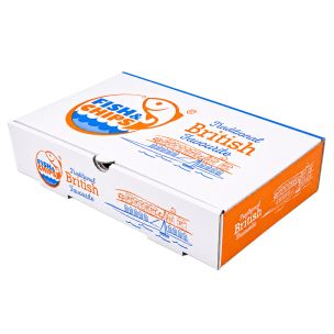 9" Cardboard Fish & Chips Boxes 250x55x160mm 1x100