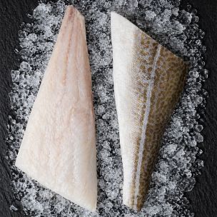 JJ MSC Atlantic IQF Skin-on Boneless Cod Fillets 8-10oz 1x15